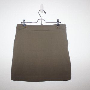 Short Olive Green Skirt with zip and pockets